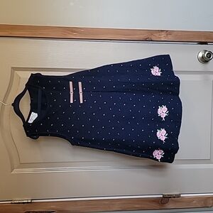 Samara 6x blue corduroy dress with flower embroidery